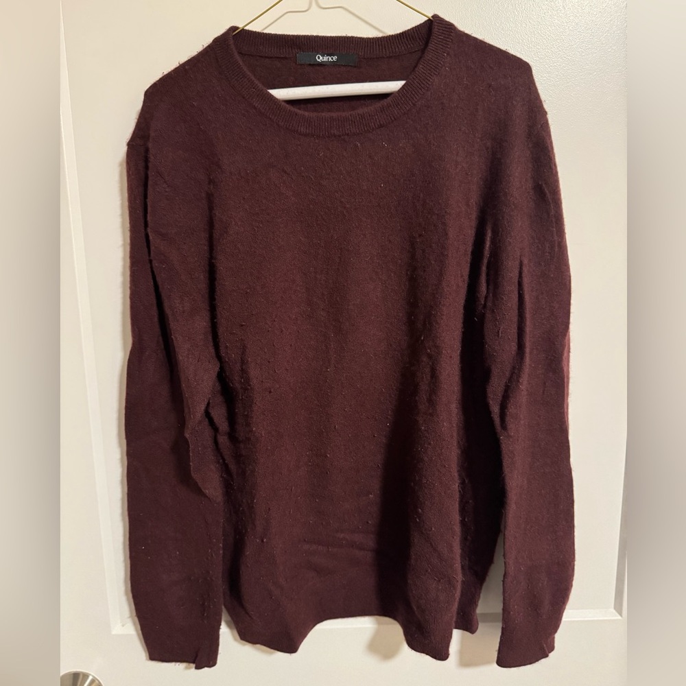 Quince 100% Cashmere Sweater Burgundy L